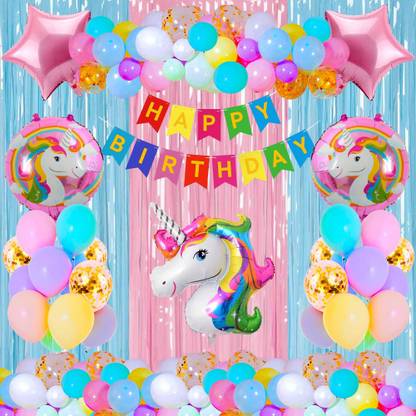 Choice Corner Happy Birthday Combo Kit For Unicorn Theme Birthday Party Decoration