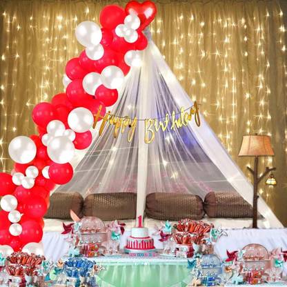 Shmaya Red Birthday Party Decoration Combo -packof 45 pc