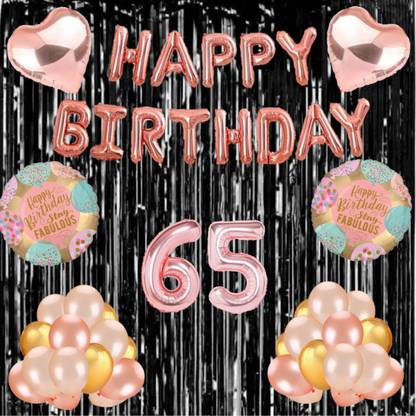 Gleam FabulousTheme 65th Year Birthday Party Decoration Supplies celebration Items