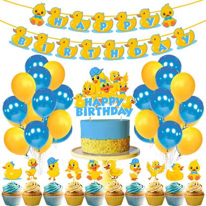 ZYOZI Baby Duck Theme Party Decorations,Birthday Party Supplies for Kids Birthday