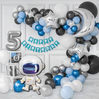 Party Station 5th Space Theme Birthday Decoration Set - Astronaut Theme Decorations for Kids