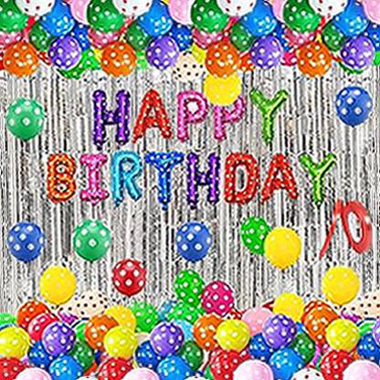 Zebra finch Multicolour Birthday Decoration - Set of 33 Pcs .