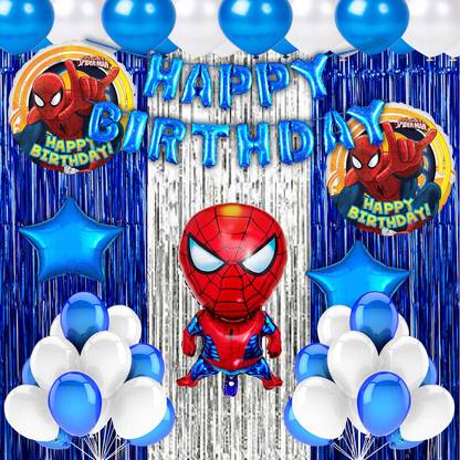 Choice Corner Happy Birthday Decoration Spiderman Theme Combo Kit Items For Party Decor