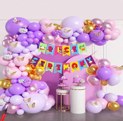 Prihit Annaprashan/Rice Ceremony Fantastic 4 Colours Balloons 30 Each with arch, Pump