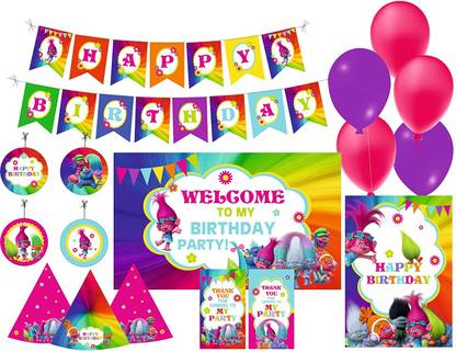 Pretty UR Party Trolls Birthday Party Decorations Kit , Trolls party Supplies