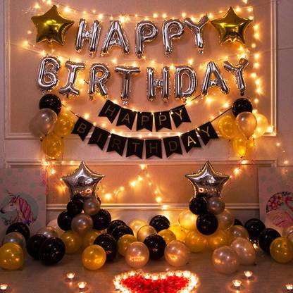 party assets Happy Birthday Combo Party Decoration with Led Light Set