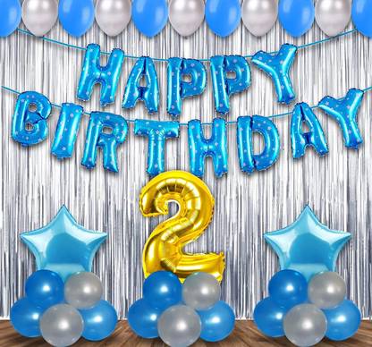 Party Propz 2nd Birthday Decorations Kit For Baby Boy - 56Pcs Second Birthday Decorations Kit With Two Sweet Decoration - 2nd Birthday Party Decorations, Birthday Decorations kit for Boys 2nd Birthday / Blue Theme Decorations For Birthday