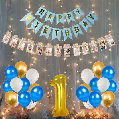 Magic Balloons Happy Birthday Latex Balloon, 34 Piece, Blue