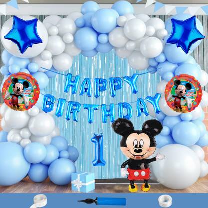 Crazykart Mickey Mouse Theme First 1st Birthday Decoration Kit For Boys Party Item Balloon