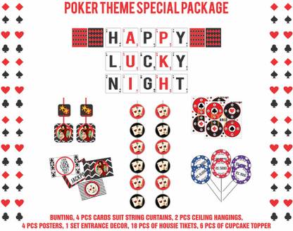 magicpotli Poker cards teen patti theme Special Decoration Kit/Package for home (37 Items)