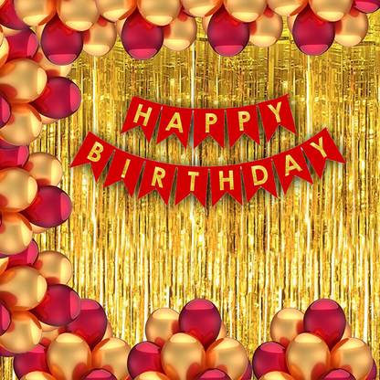 MIKAZUKI Happy Birthday golden,Red Decoration Kit ETC.