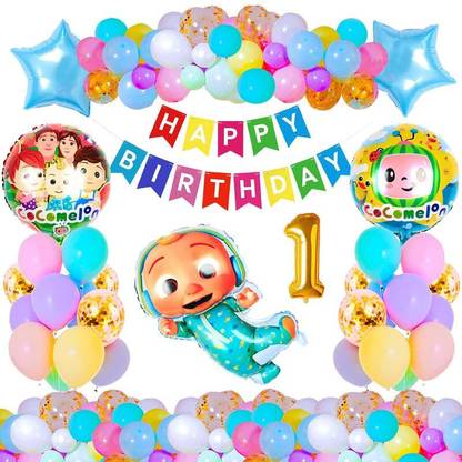 party assets Happy Birthday Decoration Little Kids Coco Theme Combo Kit