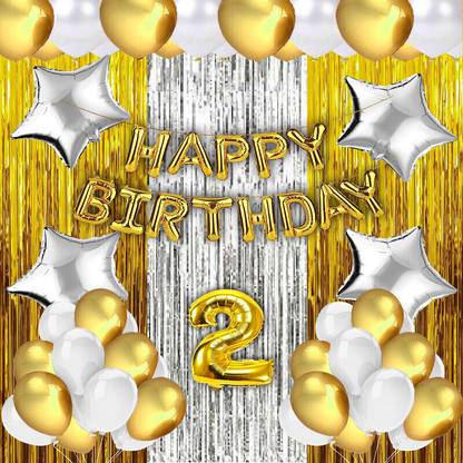 Choice Corner Second Happy Birthday Combo,Girls Party Decoration With 2 Number Balloons Theme