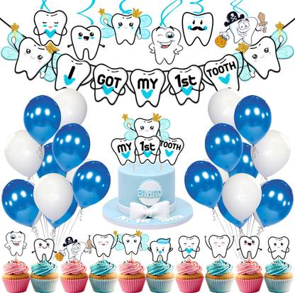 ZYOZI I Got My First Tooth Decoration Kit,First Tooth Birthday Decoration Items