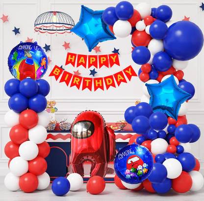 Rozi Decoration Among Us Theme Birthday Party Decorations Set of 36 Pcs for Kids, Boys, Girls