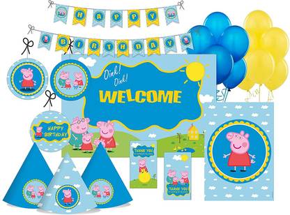 Pretty UR Party Peppa Pig Birthday Party Decorations Kit , Peppa Pig party Supplies