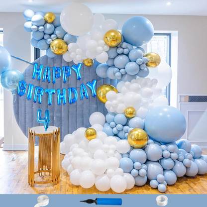 Choice Corner 4th Blue Birthday Decoration Items Combo For Happy Party Decorations