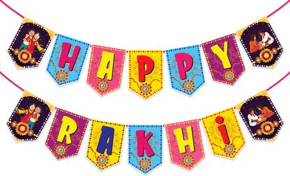 ZYOZI Happy 1 Set Rakhi Banner / Happy Raksha Bandhan Banner