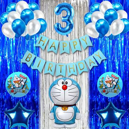 Choice Corner 3rd, Third Doraemon Foil Balloon Set Combo Kid Birthday Theme Party Decoration