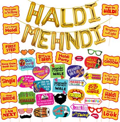 ZYOZI Mehndi & Haldi Props Decoration for Photoshoot ,Marriage Props for Wedding