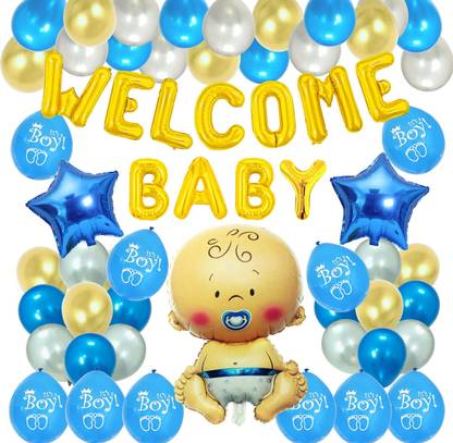 Agk WELCOME BABY DECORATION ITEM FOR BABY BOY, WELCOME NEW BORN BABY BOY DECOR Kit