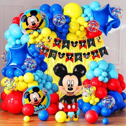 PopTheParty Mickey Mouse Foil Balloon Kit with Theme banner