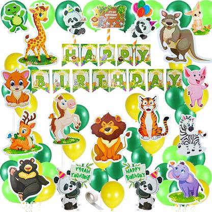 FLICK IN Jungle Theme Birthday Decorations Set Props Cutouts Lion King Safari Birthday