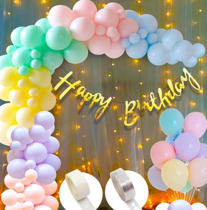 Zebra finch Mix decoration Happy Birthday balloons set of 44