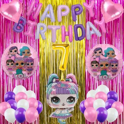 Gleam Lol Doll Theme 7th Year Birthday Party Decoration Items Supplies celebration