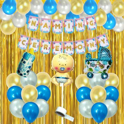 Agk Naming Ceremony Decoration For Baby Boy, Naming Ceremony Banner Set Decoration