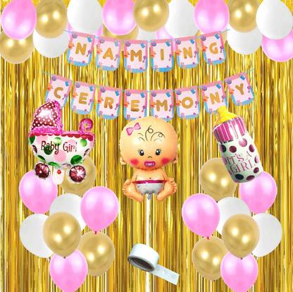Agk Naming Ceremony Decoration For Baby Girl, Naming Ceremony Banner Set Decoration