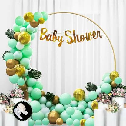 Prihit Mint Green Baby Shower Decoration Items Kit for Home/ Baby Shower Banner