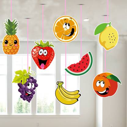 ZYOZI Fruit Theme Birthday Ceiling Hanging Streamers Kids Theme for Decorations