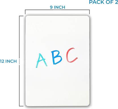 Lifekrafts Dry, Erase Lap Boards-Size:(9x12) inches|Pack of 2|Students Teachers Writing Drawing, Reusable, Durable, Portable, Single Sided Whiteboard. White board