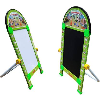 URBANE CHIC Small Writing Board with Stand for Kids Learning 2 In 1 Dual Sided Black, White board