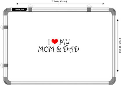 Inorvo Non Magnetic White Board 2X3 Feet for School, College & Home - Pack of 1 White, Green board