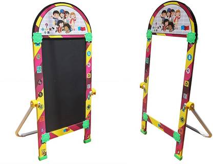 URBANE CHIC Big 2in1 Dual Sided Writing Black Board with Stand for Kids Learning Black, White board