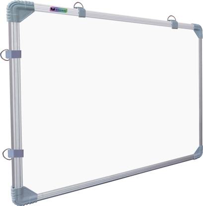 Eduway Size : 2x3 Feet, Non Magnetic Glossy Marker Board Surface and back side Chalk board surface Whiteboards (White and green), Lightweight Aluminium Frame, White, Green board