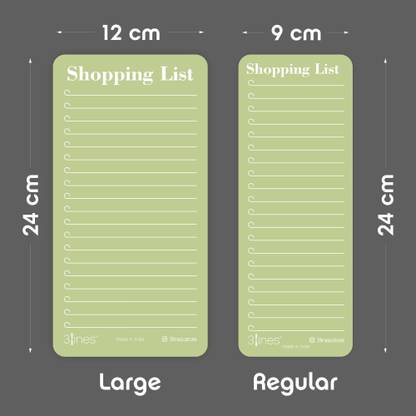 3 lines Fridge Magnet Notepad with Marker kiwi Acrylic Green board