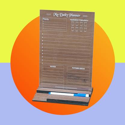 URBAN VIBES Desktop Acrylic Dry Erase Board Daily Planner With Markers & Eraser Transparent board