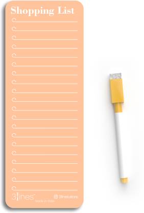 3Lines Fridge Magnet planner with marker Mini Note Pad Ruled 1 Pages