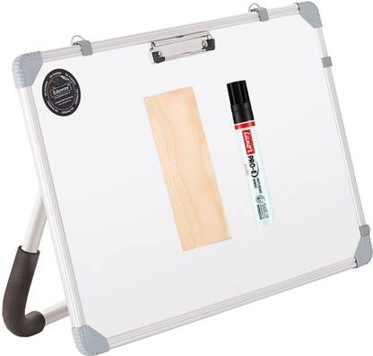 Eduway Non-Magnetic Dry Erase 1x1.5 Ft. White Board with Stand | Standing Whiteboard` White board