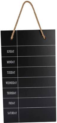 FRKB Hanging Wooden Weekly Planner Calendar Chalkboard Blackboard 40x23 cms Black board