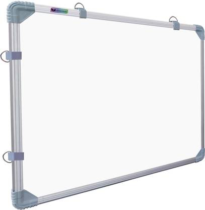 Eduway Non Magnetic 1.5x2 Ft Dual Sided White Board & Chalk Board with Duster & Marker- White board