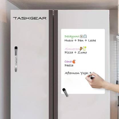 TASKGEAR Magnetic Dry Erase Board Acrylic WhiteBoard | Reusable | includes 1 Marker Pen White board
