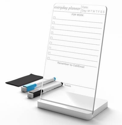 3 lines Everyday Planner To-Do List for Desk With Phone Stand Reusable Acrylic Transparent board