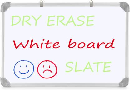 Mahit Systems 2 in 1 Learn N Write 1x1 Ft. Slate for Kids|Dry Erase Marker with PVC Corners` White, Black board