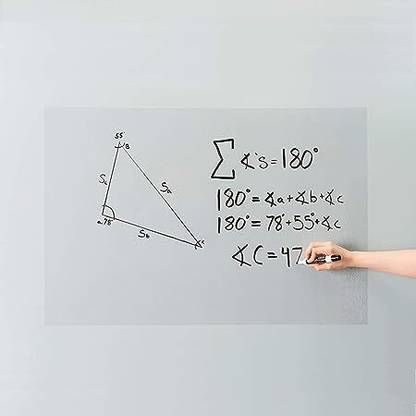 Timetech Self-Adhesive Clear Peel & Stick Dry Erase Removable Message Board for writing Transparent board