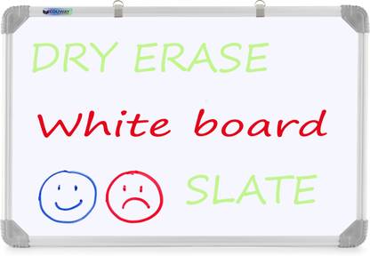 Eduway Non Magnetic 2 in 1 Learn N Write 1x1.5 Feet Slate for Kids | Double Sided Front for Chalk & Reverse Dry Erase Marker Board with PVC Corners | Learning for kids (30x45 Cms) Whiteboards