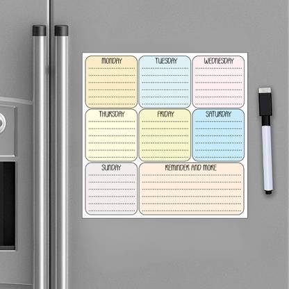 Zesta Magnetic White Board/To Do List Planner for Fridge White board